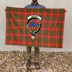 Clan Bruce Tartan Flag Crest And Plaid Basic Style