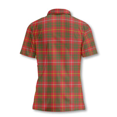 Clan Bruce Tartan Women Polo Shirt Crest And Plaid Basic Style