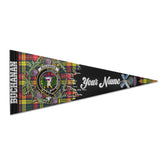 Clan Buchanan Tartan Felt Pennant Crest And Plaid Basic Style