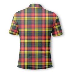 Clan Buchanan Tartan Men Polo Shirt Crest And Plaid Basic Style