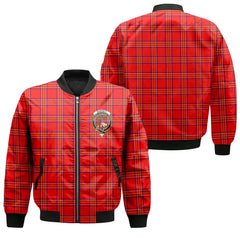 Clan Burnett Tartan Men Bomber Jacket Crest And Plaid Basic Style