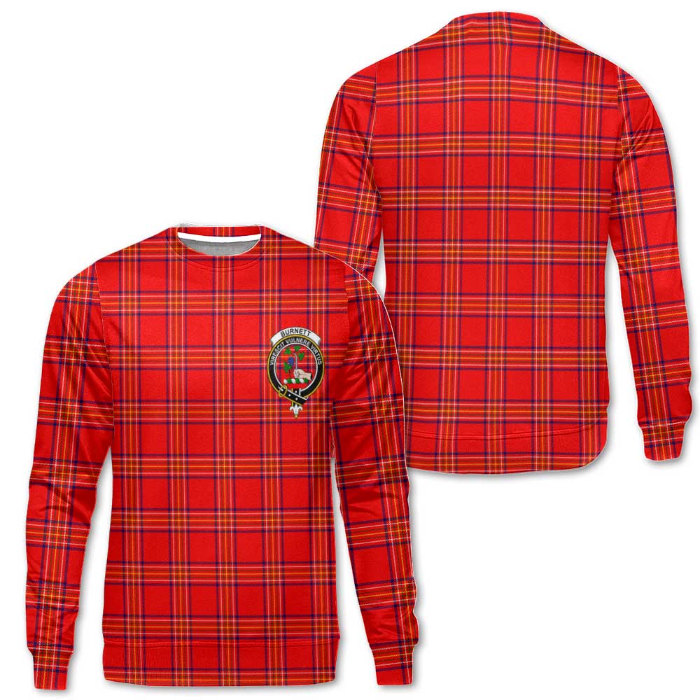 Clan Burnett Tartan Men Sweatshirt Crest And Plaid Basic Style