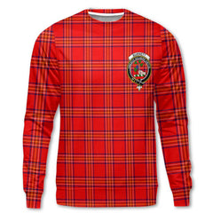 Clan Burnett Tartan Men Sweatshirt Crest And Plaid Basic Style