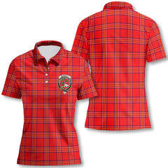 Clan Burnett Tartan Women Polo Shirt Crest And Plaid Basic Style