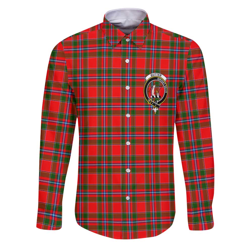 Clan Butter Tartan Long Sleeve Button Shirt Crest And Plaid Basic Style