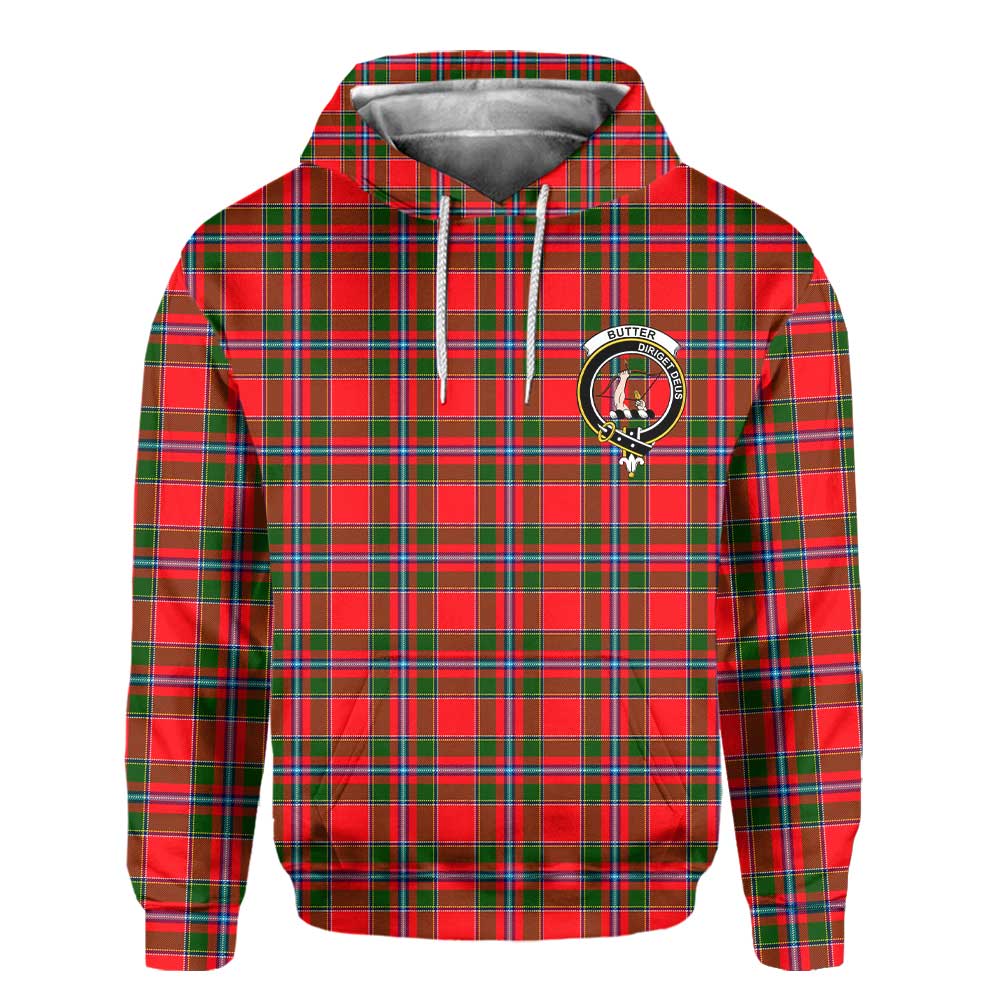 Clan Butter Tartan Men Hoodie Crest And Plaid Basic Style
