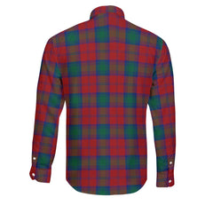 Clan Byres Tartan Long Sleeve Button Shirt Crest And Plaid Basic Style