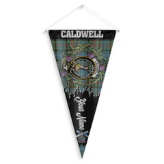 Clan Caldwell Tartan Felt Pennant Crest And Plaid Basic Style
