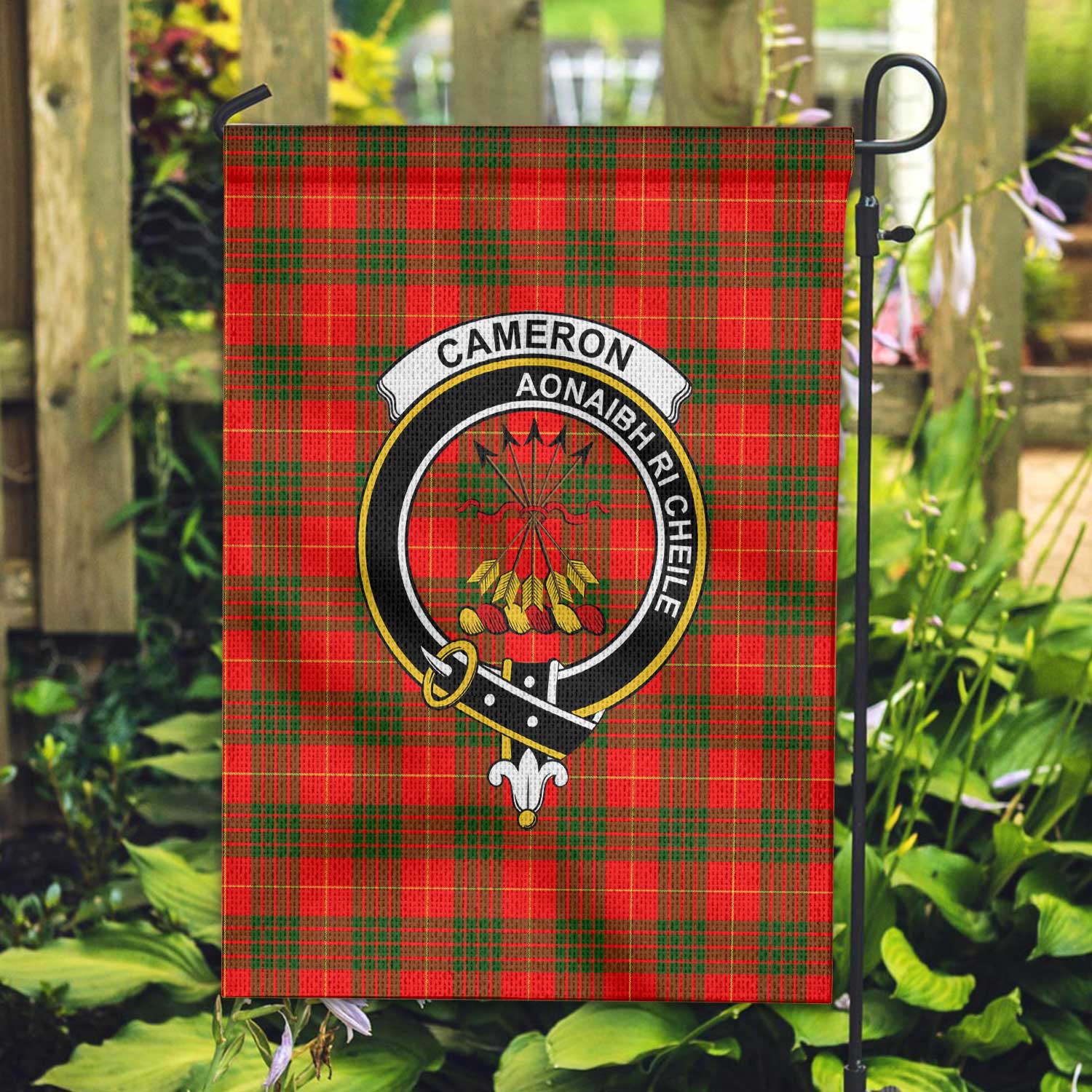 Clan Cameron Tartan Garden Flag Crest And Plaid Basic Style