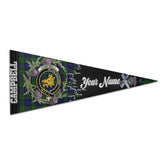 Clan Campbell Tartan Felt Pennant Crest And Plaid Basic Style