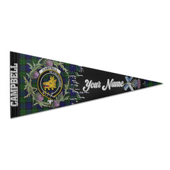 Clan Campbell Tartan Felt Pennant Crest And Plaid Basic Style