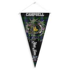 Clan Campbell Tartan Felt Pennant Crest And Plaid Basic Style