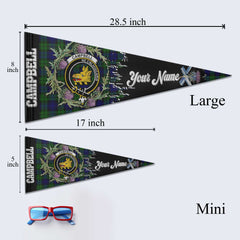 Clan Campbell Tartan Felt Pennant Crest And Plaid Basic Style