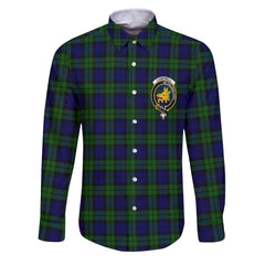 Clan Campbell Tartan Long Sleeve Button Shirt Crest And Plaid Basic Style