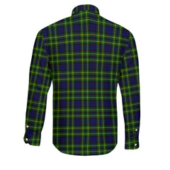 Clan Campbell Of Breadalbane Tartan Long Sleeve Button Shirt Crest And Plaid Basic Style