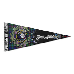 Clan Campbell Of Cawdor Tartan Felt Pennant Crest And Plaid Basic Style