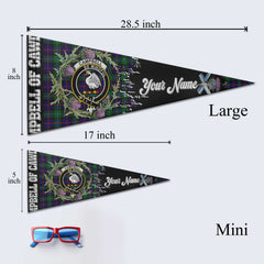 Clan Campbell Of Cawdor Tartan Felt Pennant Crest And Plaid Basic Style