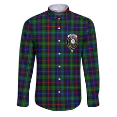 Clan Campbell Of Cawdor Tartan Long Sleeve Button Shirt Crest And Plaid Basic Style