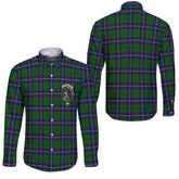 Clan Carmichael Tartan Long Sleeve Button Shirt Crest And Plaid Basic Style