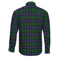 Clan Carmichael Tartan Long Sleeve Button Shirt Crest And Plaid Basic Style