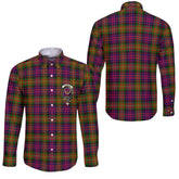 Clan Carnegie Tartan Long Sleeve Button Shirt Crest And Plaid Basic Style
