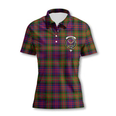 Clan Carnegie Tartan Women Polo Shirt Crest And Plaid Basic Style