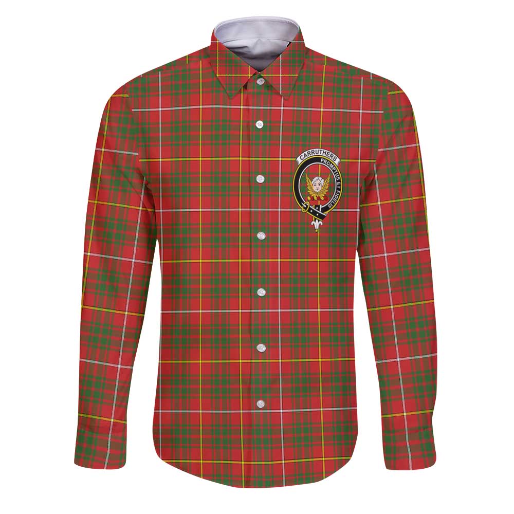 Clan Carruthers Tartan Long Sleeve Button Shirt Crest And Plaid Basic Style