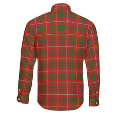 Clan Carruthers Tartan Long Sleeve Button Shirt Crest And Plaid Basic Style