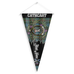 Clan Cathcart Tartan Felt Pennant Crest And Plaid Basic Style