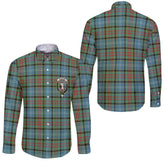 Clan Cathcart Tartan Long Sleeve Button Shirt Crest And Plaid Basic Style