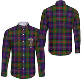 Clan Chalmers Tartan Long Sleeve Button Shirt Crest And Plaid Basic Style