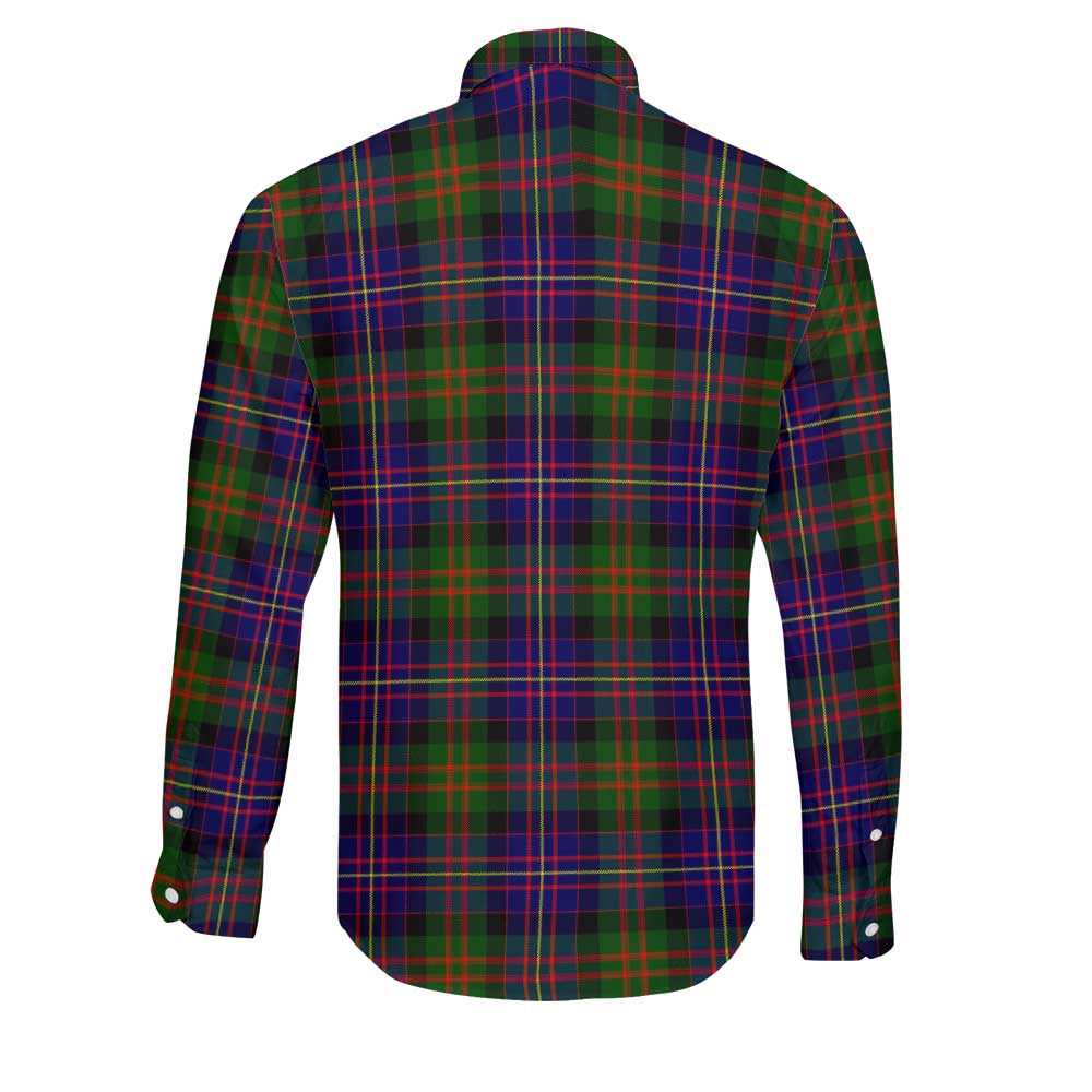 Clan Chalmers Tartan Long Sleeve Button Shirt Crest And Plaid Basic Style