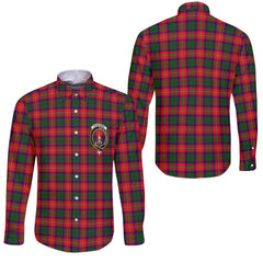 Clan Charteris Tartan Long Sleeve Button Shirt Crest And Plaid Basic Style