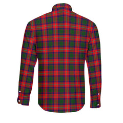 Clan Charteris Tartan Long Sleeve Button Shirt Crest And Plaid Basic Style