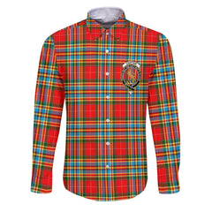 Clan Chattan Tartan Long Sleeve Button Shirt Crest And Plaid Basic Style