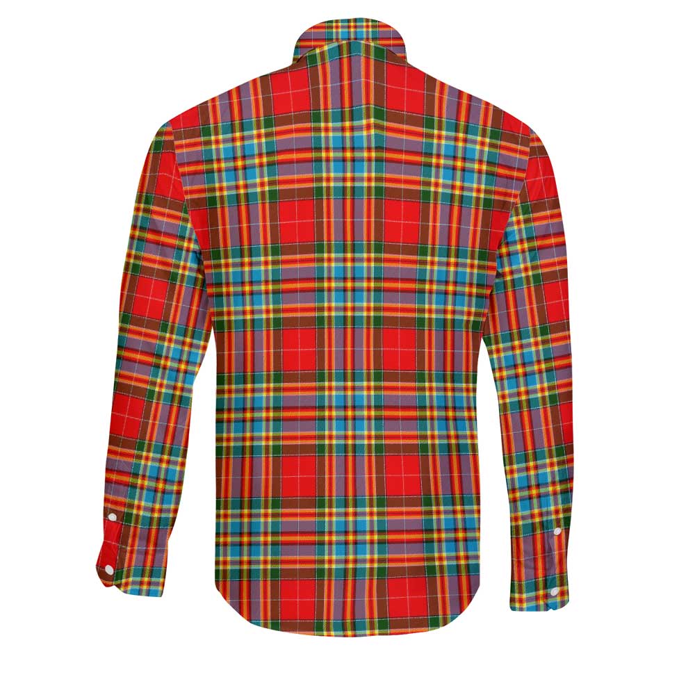 Clan Chattan Tartan Long Sleeve Button Shirt Crest And Plaid Basic Style