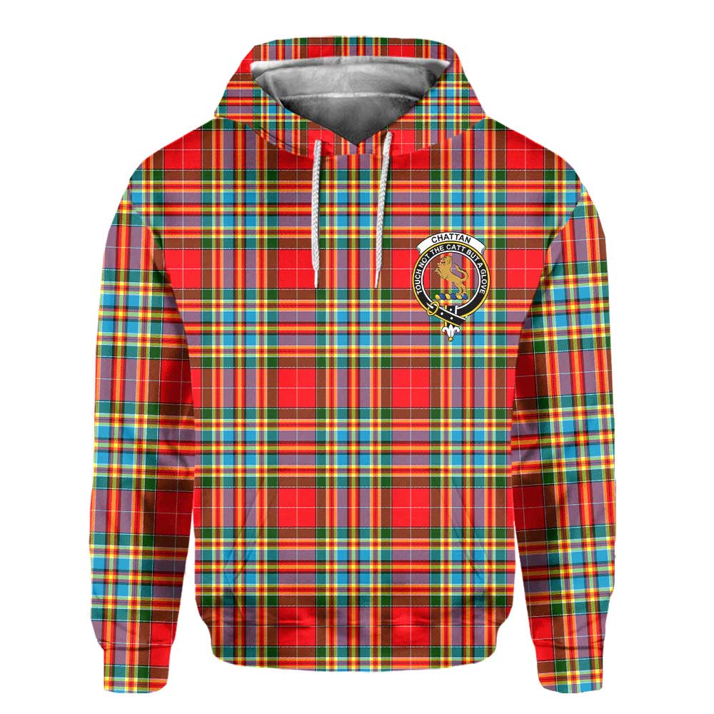 Clan Chattan Tartan Men Hoodie Crest And Plaid Basic Style