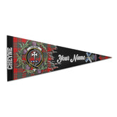 Clan Cheyne Tartan Felt Pennant Crest And Plaid Basic Style