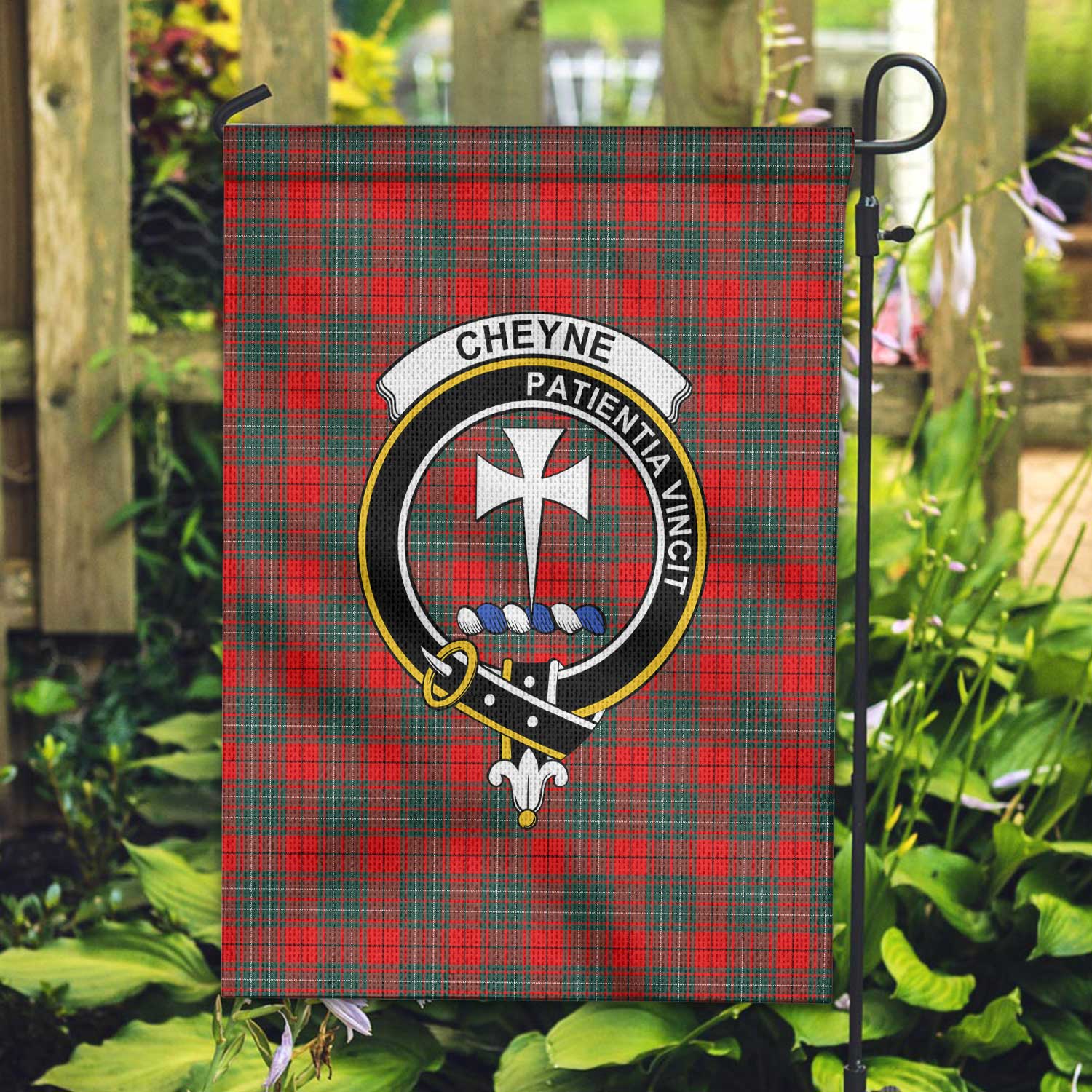 Clan Cheyne Tartan Garden Flag Crest And Plaid Basic Style