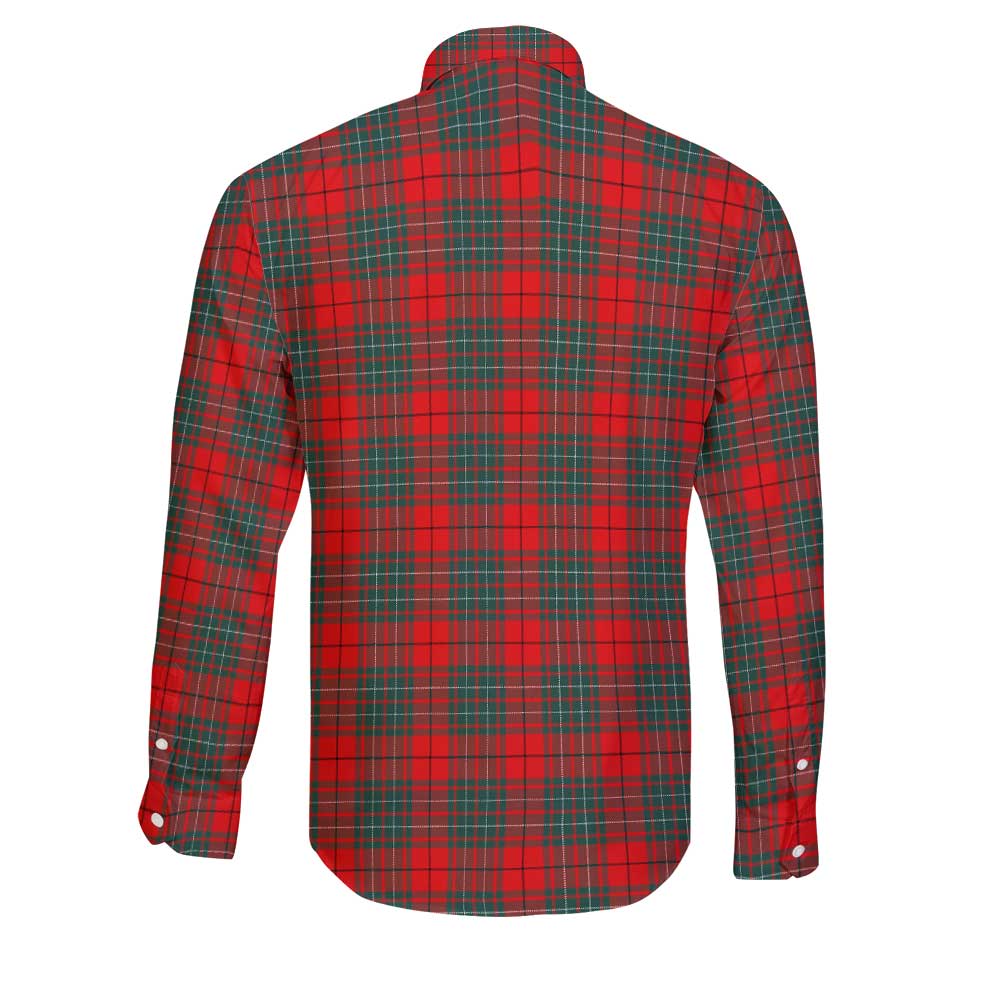 Clan Cheyne Tartan Long Sleeve Button Shirt Crest And Plaid Basic Style