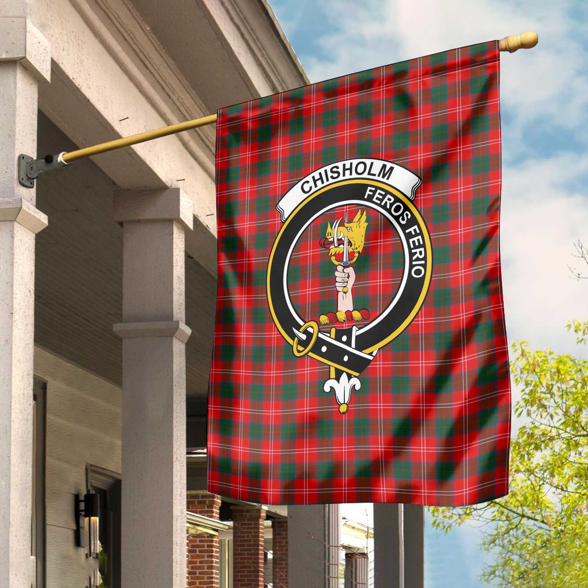 Clan Chisholm Tartan Garden Flag Crest And Plaid Basic Style