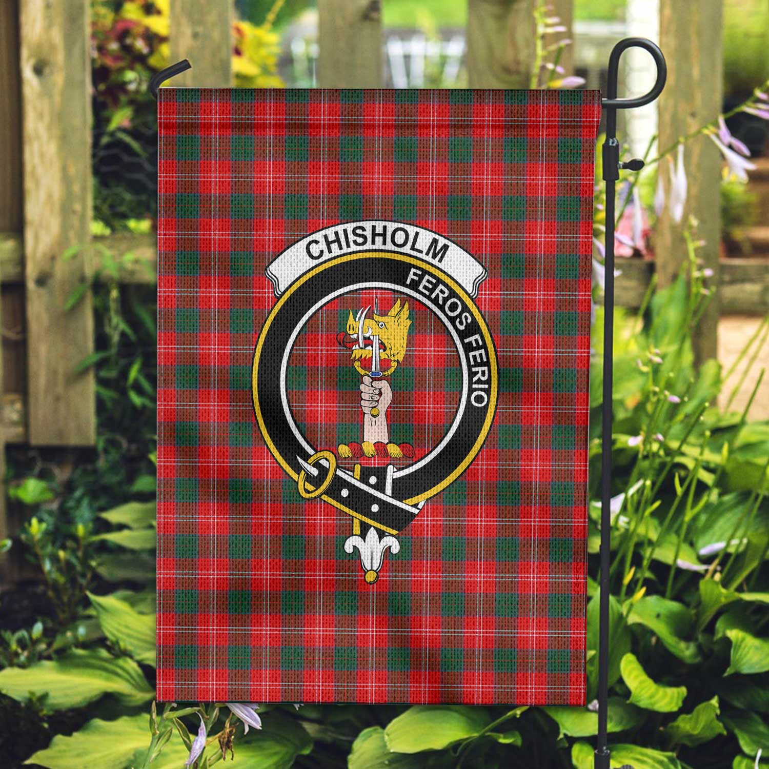 Clan Chisholm Tartan Garden Flag Crest And Plaid Basic Style