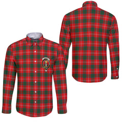 Clan Chisholm Tartan Long Sleeve Button Shirt Crest And Plaid Basic Style