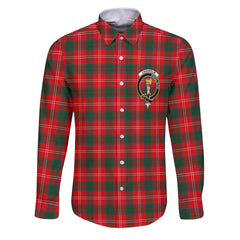 Clan Chisholm Tartan Long Sleeve Button Shirt Crest And Plaid Basic Style