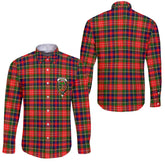 Clan Christie Tartan Long Sleeve Button Shirt Crest And Plaid Basic Style