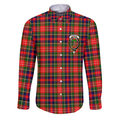 Clan Christie Tartan Long Sleeve Button Shirt Crest And Plaid Basic Style