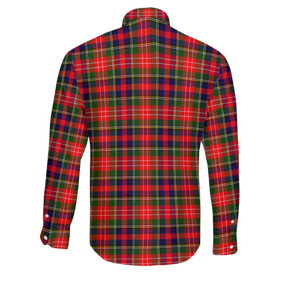 Clan Christie Tartan Long Sleeve Button Shirt Crest And Plaid Basic Style