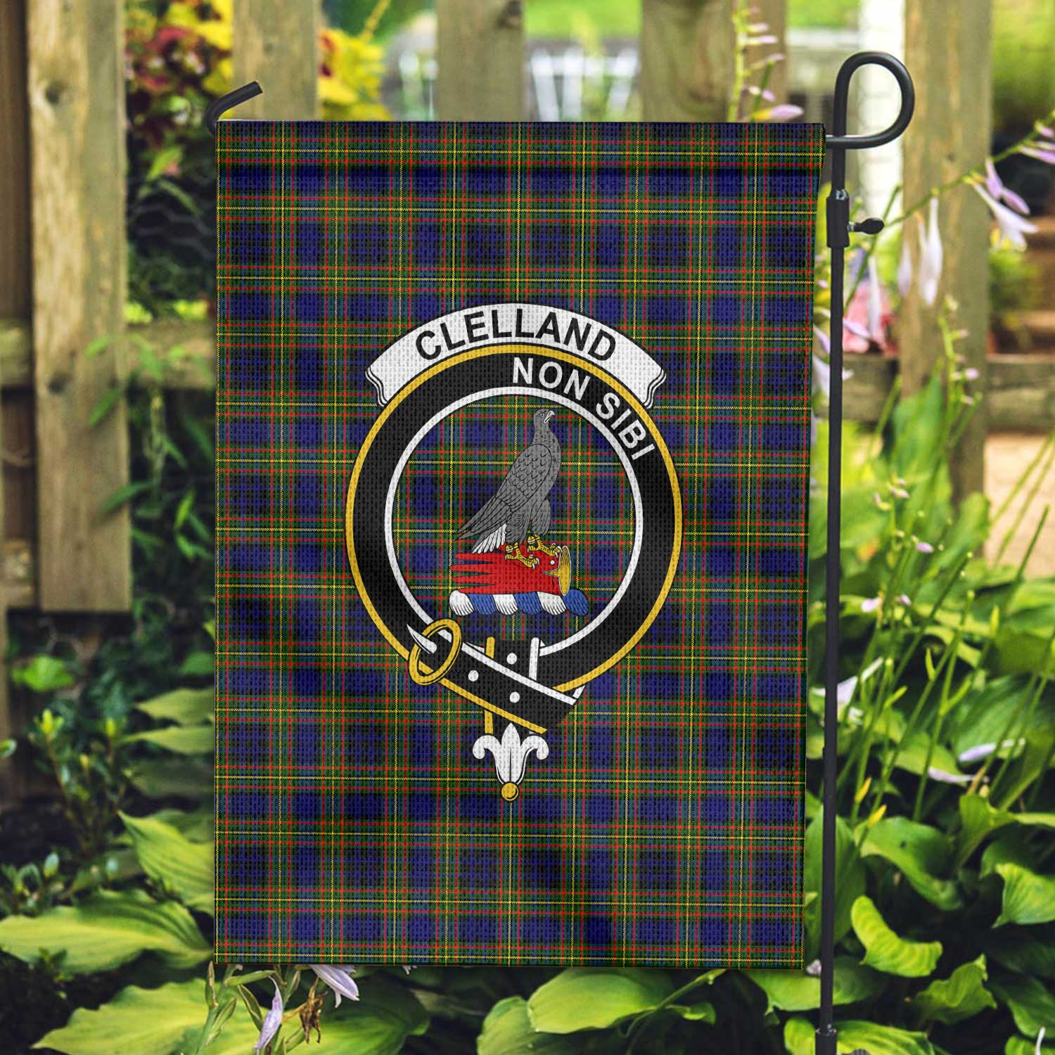Clan Clelland Tartan Garden Flag Crest And Plaid Basic Style