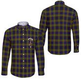 Clan Clelland Tartan Long Sleeve Button Shirt Crest And Plaid Basic Style