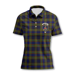 Clan Clelland Tartan Women Polo Shirt Crest And Plaid Basic Style